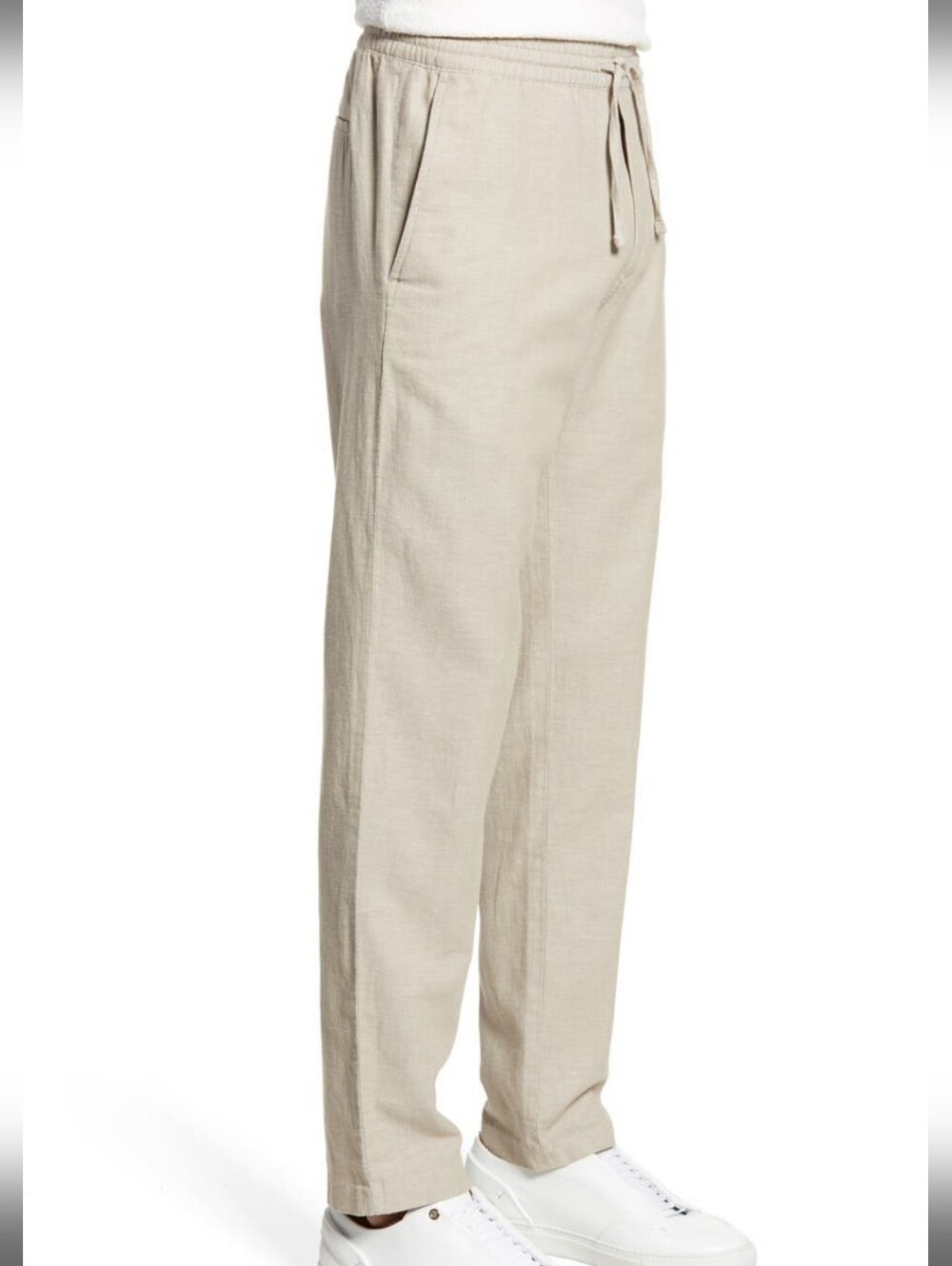 Club Monaco Beach Pants Cotton Linen Pull On Drawstring XL Slacks